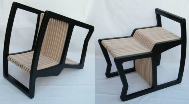 Itay Kirshenbaum, 4 in 1 Chair, rocking chair, bench, beach chair, transforming furniture, green furniture, eco furniture, multi-use furniture, CNC Technology