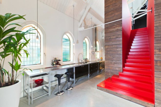 The Netherlands, Haarlo, Leijh Kappelhoff Seckel van den Doppelsteen Architecten, church, historic, renovation, residence, loft, God’s Loftstory, shipping container, green roof, garden