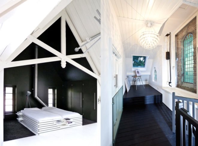 The Netherlands, Haarlo, Leijh Kappelhoff Seckel van den Doppelsteen Architecten, church, historic, renovation, residence, loft, God’s Loftstory, shipping container, green roof, garden