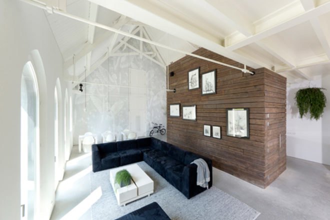 The Netherlands, Haarlo, Leijh Kappelhoff Seckel van den Doppelsteen Architecten, church, historic, renovation, residence, loft, God’s Loftstory, shipping container, green roof, garden