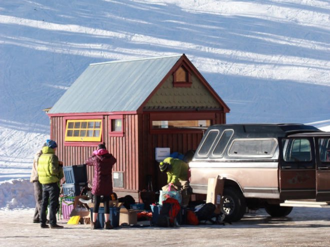 Livin Tiny, Sidecountry Sessions, tiny house, outdoor research, small space living, right on brother films, sam giffin, zack giffin, skiing,