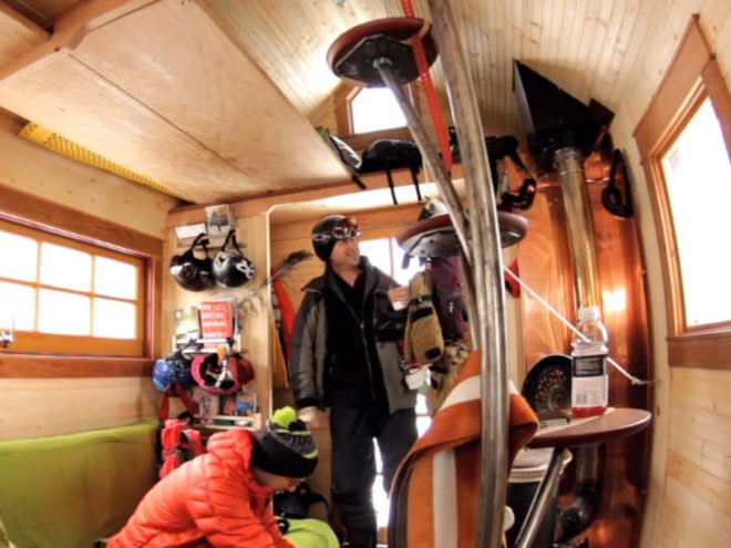 Livin Tiny, Sidecountry Sessions, tiny house, outdoor research, small space living, right on brother films, sam giffin, zack giffin, skiing,