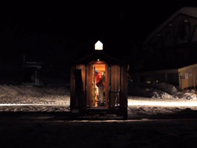 Livin Tiny, Sidecountry Sessions, tiny house, outdoor research, small space living, right on brother films, sam giffin, zack giffin, skiing,
