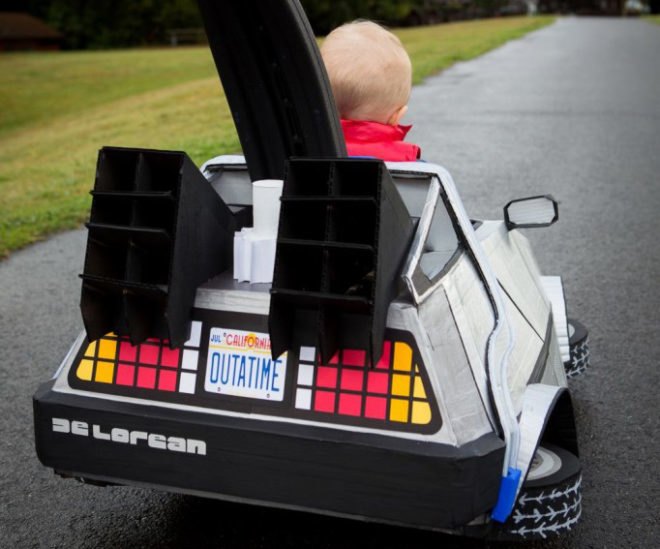 marty mcfly, delorean, back to the future, halloween costume, green costume, diy halloween costume, diy, green halloween costume contest, inhabitots, green design, sustainable design, diy back to the future costume, diy baby costume, kids halloween costume