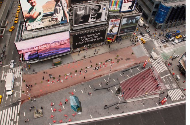 green design, eco design, sustainable design, Times Square, Times Square Alliance Public Art, Matter Architecture Practice, Peace and Quiet, Sandra Wheeler, Alfred Zollinger, Veterans Day, veterans pavilion