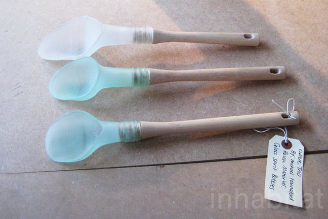 Michael Hannaford, Food Serving Utensils, Ana Lisa Alperovich, Co-oproduct, miy, Dutch Design Week, recycled glass bottles, DIY, Green Kitchen, Recycled Materials