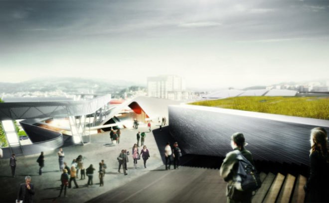 green design, eco design, sustainable design, Morphosis, Vialia Vgo, TGV station, Vigo Spain, rooftop park, transportation hub vigo