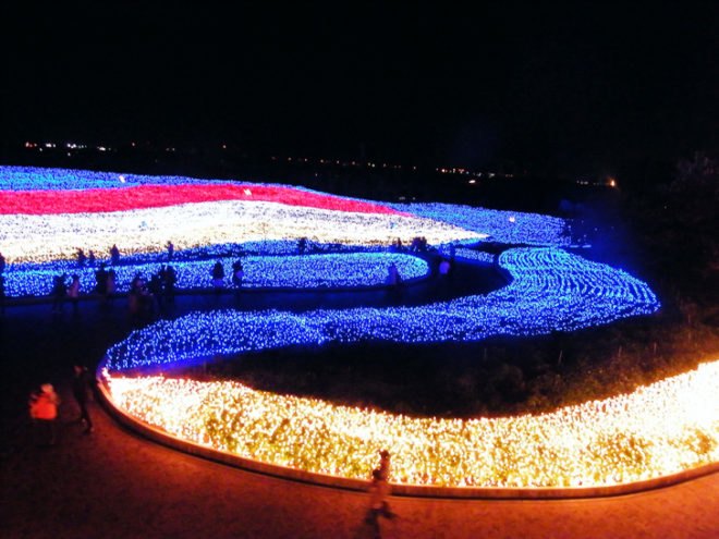 green design, eco design, sustainable design, Nabana no Sato Botanical Garden, Winter Illuminations, Nagashima, Kuwana, LED installation, LED botanical garden, Japan's best light installation