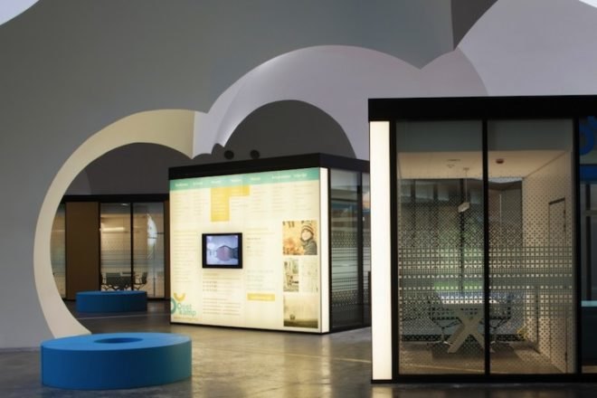 Clouds, Belgium, sustainable design, green renovation, Oostkamp, OostCampus, Carlos Arroyo, radical reuse, coke factory, GRG, CNC, thermal onion, daylighting, bicycle parking, green design, sustainable design, eco-design