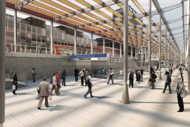 Paddington Station, Weston Williamson, london, transportation for london, london crossrail, green transportation, green renovation, train station