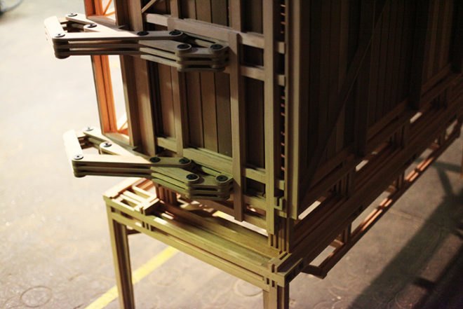 Paul Heijnen, Construction Cabinet , Collaboration O design, Design Academy of Eindhoven, hidden mechanism, craftsmanship, green furniture, Recycled Materials