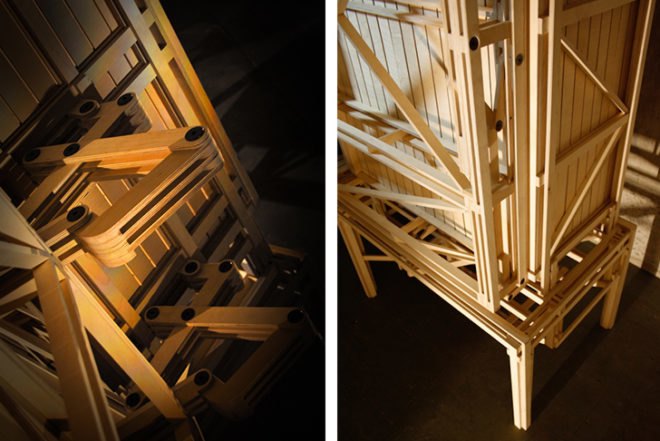 Paul Heijnen, Construction Cabinet , Collaboration O design, Design Academy of Eindhoven, hidden mechanism, craftsmanship, green furniture, Recycled Materials