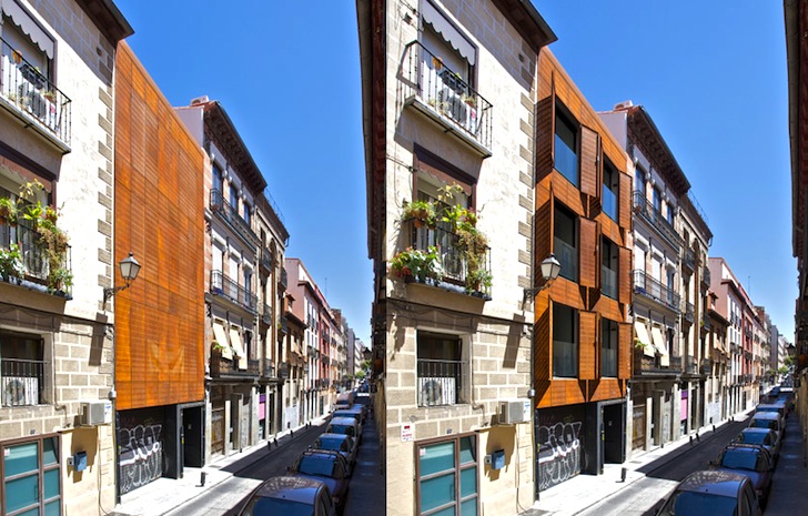 James &amp; Mau, Madrid, Spain, historic buildings, Corten steel, daylighting, energy efficiency, solar gain, thermal massing, indoor trees, green design, sustainable design, eco-design