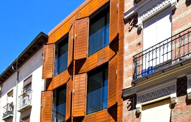 James & Mau, Madrid, Spain, historic buildings, Corten steel, daylighting, energy efficiency, solar gain, thermal massing, indoor trees, green design, sustainable design, eco-design