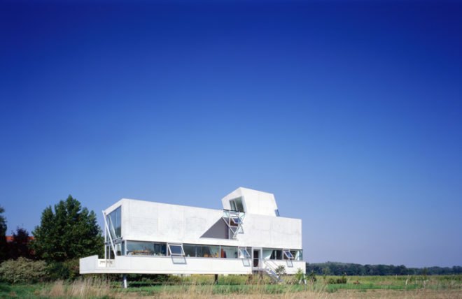 St Joseph House, Wolfgang Tschapeller Architekt, flood-resistant houses, floating houses, small prefab homes. Austrian architecture, concrete, sustainable houses, mobile homes