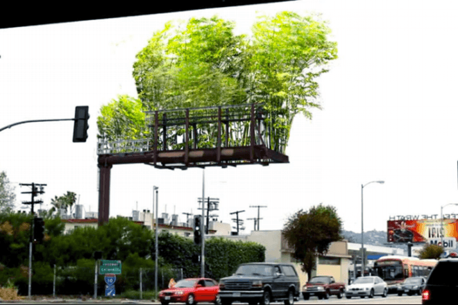 Urban Air, Stephen Glassman, billboard, eco art, sky garden, bamboo garden, la, arup, summit media