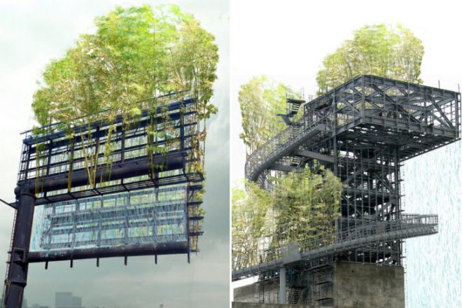Urban Air, Stephen Glassman, billboard, eco art, sky garden, bamboo garden, la, arup, summit media