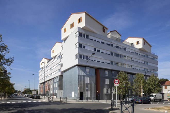 Urban Collage housing development, Maison Edouard Francois, energy efficient housing, French architecture, social housing, urban redevelopment, green architecture, passive houses