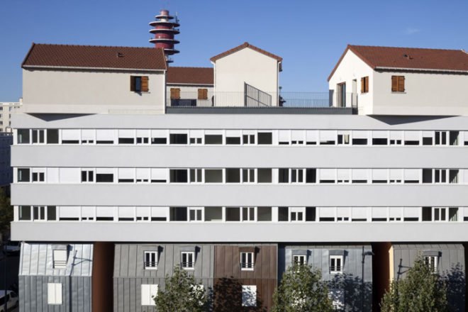 Urban Collage housing development, Maison Edouard Francois, energy efficient housing, French architecture, social housing, urban redevelopment, green architecture, passive houses