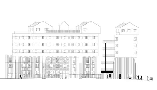 Urban Collage housing development, Maison Edouard Francois, energy efficient housing, French architecture, social housing, urban redevelopment, green architecture, passive houses