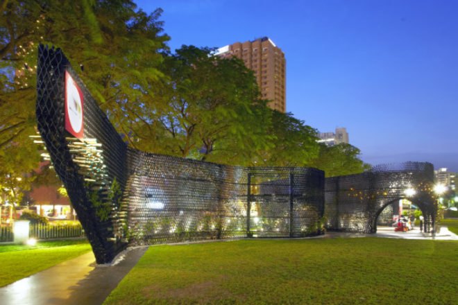 Wonder Wall Pavilion, WOW Architects, singapore archifest, zero waste pavilion, recycled materials, temporary pavilion