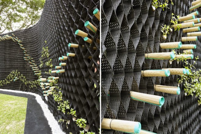Wonder Wall Pavilion, WOW Architects, singapore archifest, zero waste pavilion, recycled materials, temporary pavilion