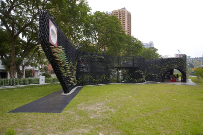 Wonder Wall Pavilion, WOW Architects, singapore archifest, zero waste pavilion, recycled materials, temporary pavilion