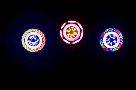 Aether and Hemera, POV, Persistence of Vision, led, light emitting diode, eco art, green art, lighting installation, sustainable design, green design