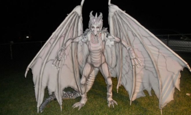 Albino Dragon Halloween Costume, Karrie Sousa-Bates, Inhabitat Green Halloween Costume Contest 2012 Finalists, inhabitat halloween costume contest finalists, halloween costume, costume contest, diy costume, eco-friendly costume, green halloween, green halloween 2012, halloween, inhabitat green halloween costume contest, sustainable costume, homemade halloween costume, halloween costume ideas, diy costume ideas, handmade halloween costumes, green halloween diy costume contest