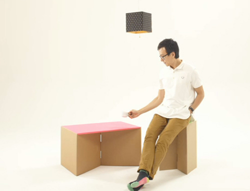diy living, furniture, cardboard, packaging, reuse