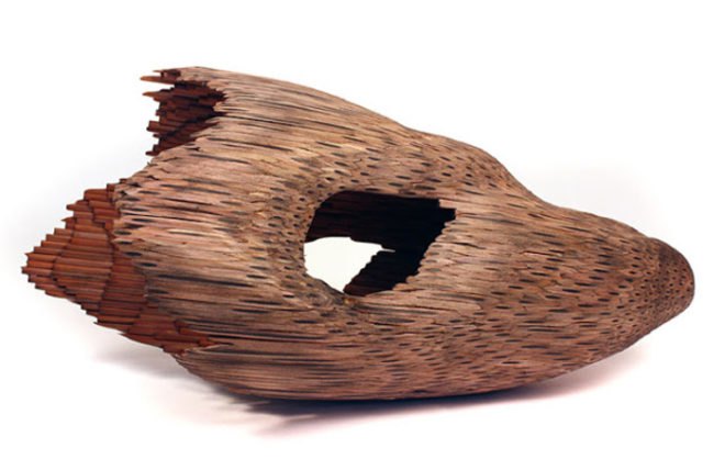 pencil, sculpture, jessica drenk. graphite, wood, organic, natural form, implement