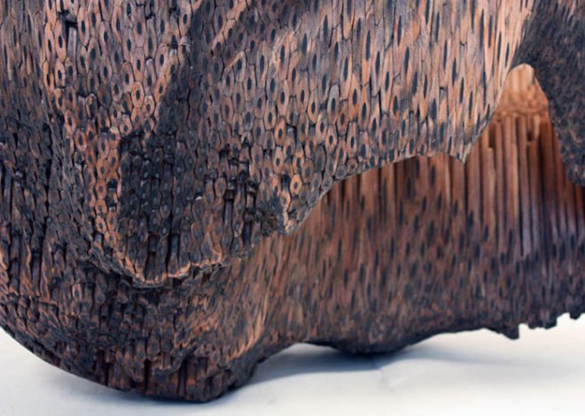 pencil, sculpture, jessica drenk. graphite, wood, organic, natural form, implement