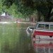 flooded street, pickup truck, flooding, floodwaters