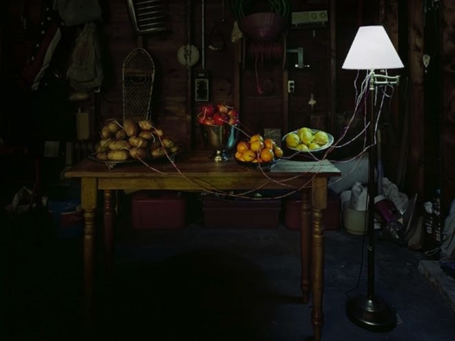 Caleb Charland, orange battery, citric acid battery, fruit-powered battery, eco-art, photography, clean energy, renewable energy, potato battery, apple battery, vinegar battery, design, eco-design, sustainable design