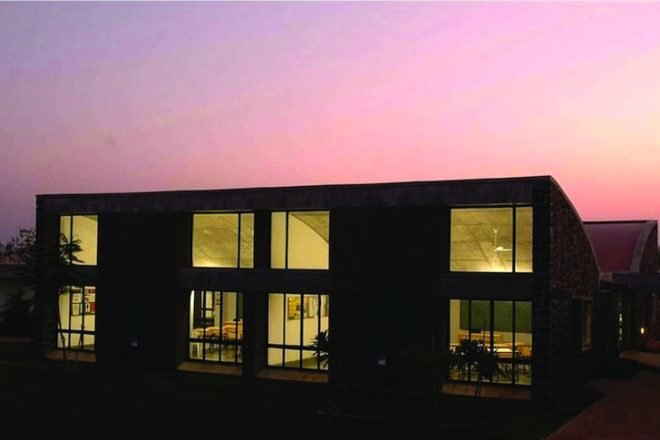 rolling hills, India, Pune, Maharashtra, Madhav Josh, boarding school, natural materials, daylighting, education, green design, passive design, sustainable design, skylights,