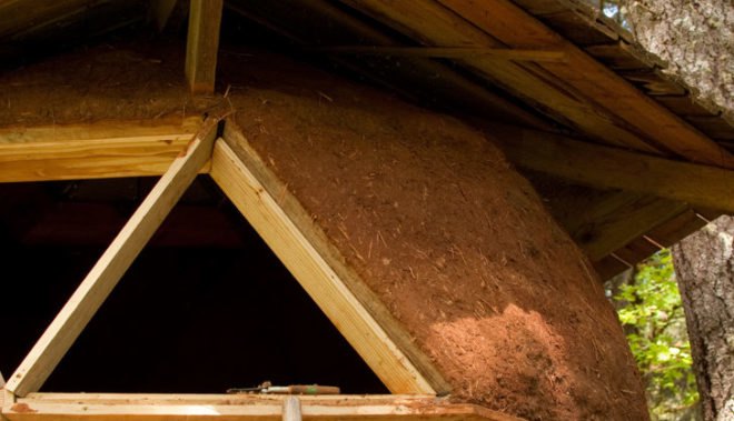 Geodesic Dome Cabin, Jeffrey the Natural Builder, dome cabins, eco cabin, green cabin, sustainable cabin, earthen plaster, earthen cabin, recycled materials cabin