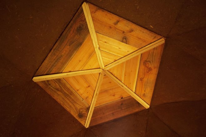 Geodesic Dome Cabin, Jeffrey the Natural Builder, dome cabins, eco cabin, green cabin, sustainable cabin, earthen plaster, earthen cabin, recycled materials cabin
