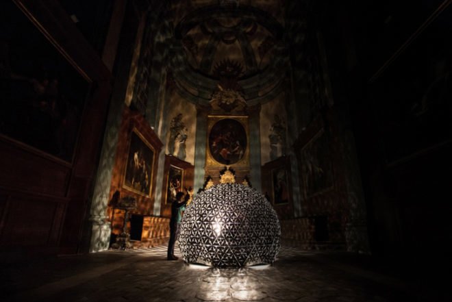 lotus dome, lille, france, studio roosegaarde, flower, smart foil, installation, interactive