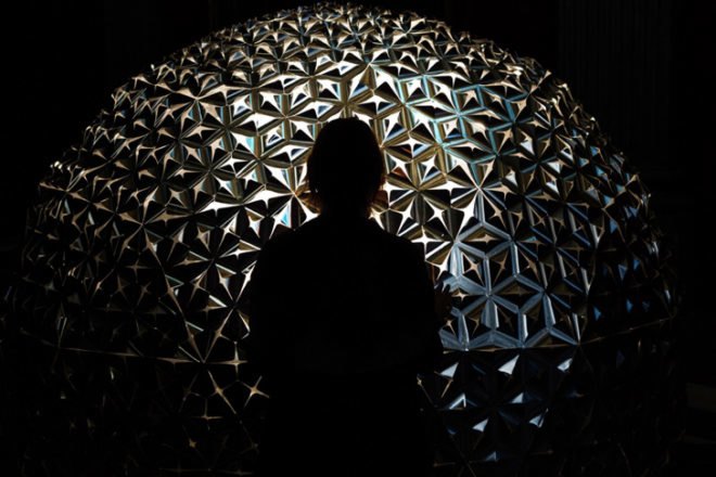 lotus dome, lille, france, studio roosegaarde, flower, smart foil, installation, interactive