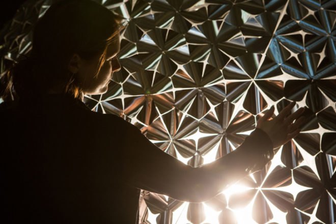 lotus dome, lille, france, studio roosegaarde, flower, smart foil, installation, interactive