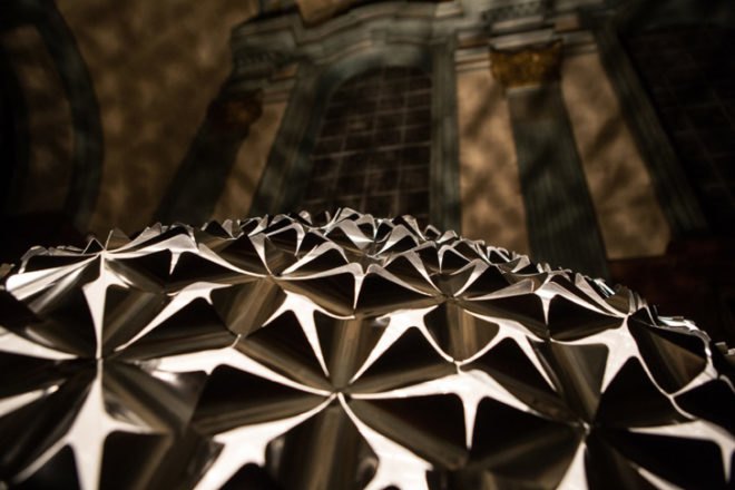 lotus dome, lille, france, studio roosegaarde, flower, smart foil, installation, interactive
