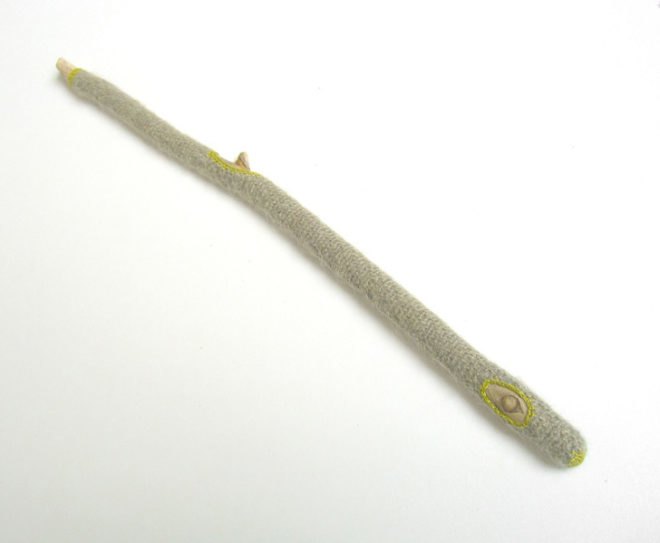 susanna bauer, crochet, embroidery, organic, natural objects, wood, moss