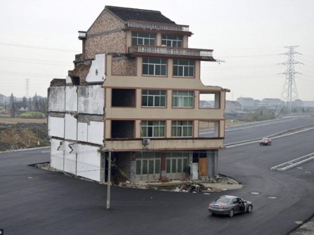 nail house, china, urban development, city redevelopment, infrastructure building, sustainable design, green development
