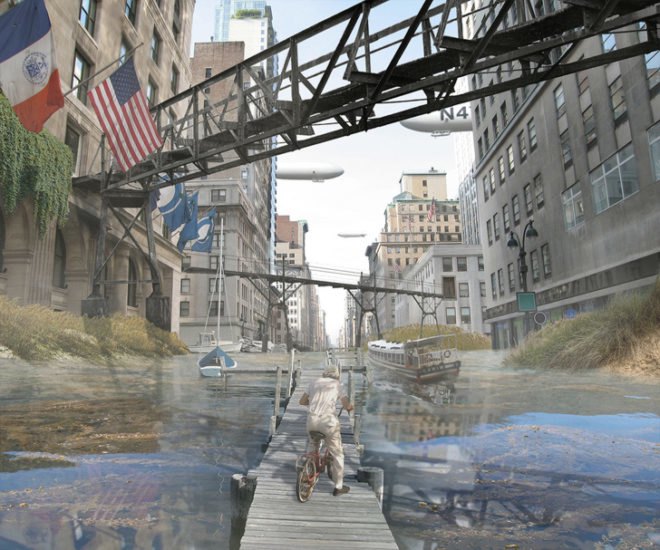Aqualta, BLDGblog, Climate Change, flooded cities, global warming, melting ice caps, Rising Tides, rising water lines, Studio Lindfors, hurricane sandy, haunting images of flooded new york, flooded nyc, nyc flooded, nyc underwater, nyc under water, times square under water, nyc water world