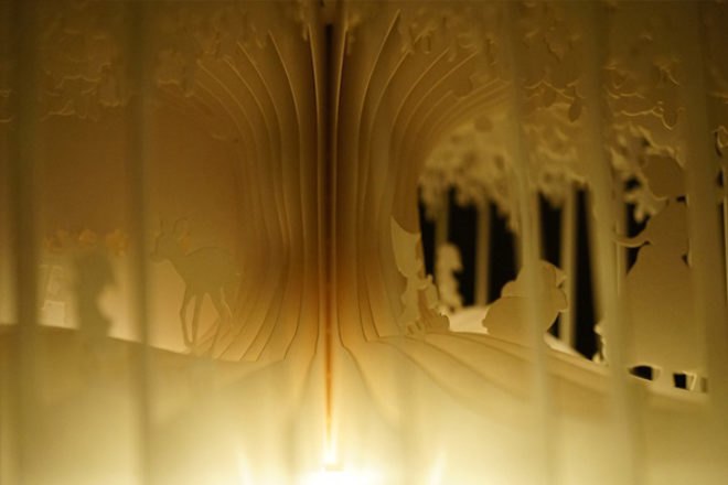 yusuke oono, book, fairytale, 36o degrees, diorama, snow white, fab cafe, you fab, laser cutter