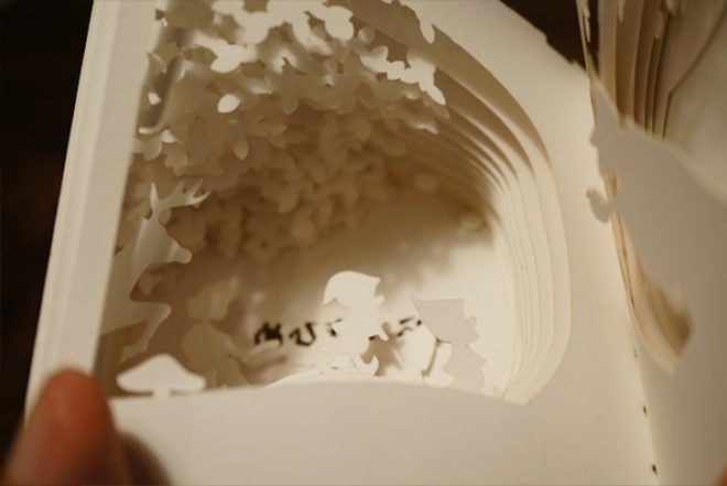 yusuke oono, book, fairytale, 36o degrees, diorama, snow white, fab cafe, you fab, laser cutter