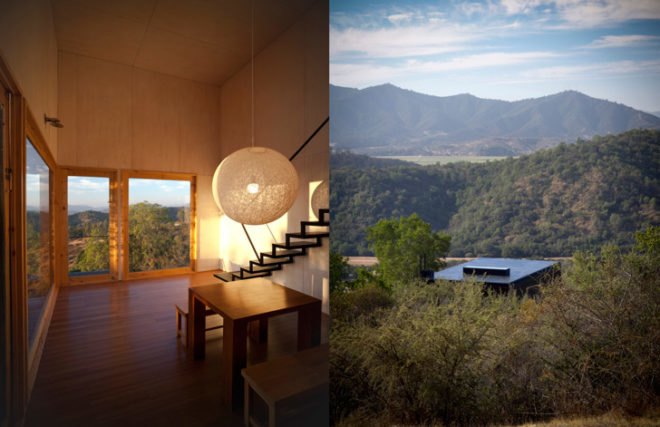 EMa Arquitectos, Casablanca, Chile, cabin, one-bedroom, Pangal Cabin, sustainable, Nautilus Constructora, plywood, steel construction, views, daylighting, solar energy, site design