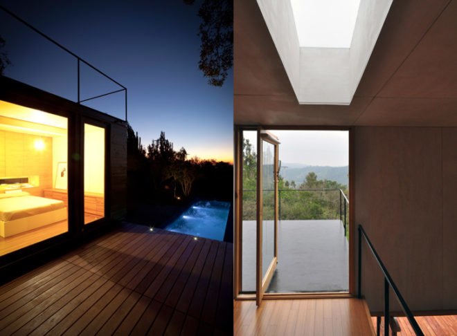 EMa Arquitectos, Casablanca, Chile, cabin, one-bedroom, Pangal Cabin, sustainable, Nautilus Constructora, plywood, steel construction, views, daylighting, solar energy, site design
