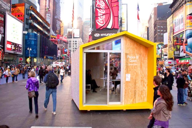 green design, eco design, sustainable design, Times Square, Times Square Alliance Public Art, Matter Architecture Practice, Peace and Quiet, Sandra Wheeler, Alfred Zollinger, Veterans Day, veterans pavilion