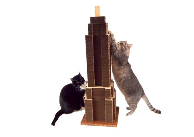 sky scratcher, cardboard cat scratcher, eco friendly cat scratcher, green design, eco design, sustainable design, green cat, eco cat